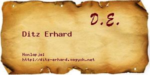 Ditz Erhard névjegykártya